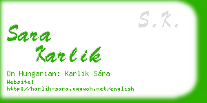 sara karlik business card