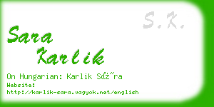 sara karlik business card